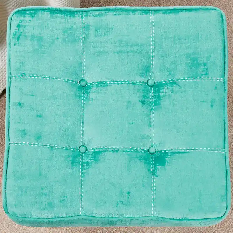 Textured Velvet Ottoman Vanity Stool 18X18X17