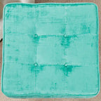 Textured Velvet Ottoman Vanity Stool 18X18X17