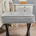 Textured Velvet Ottoman Vanity Stool 18X18X17