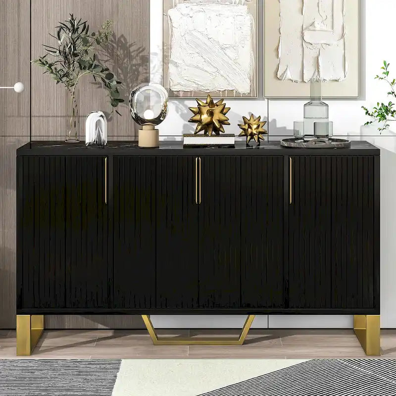 Nestfair Sideboard Kitchen Cabinet with Four Doors and Adjustable Shelves