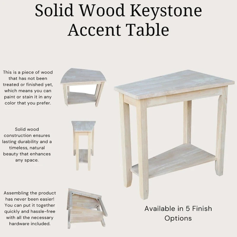 Keystone Solid Parawood Accent Table