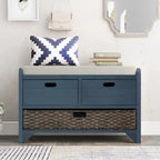 Nestfair Storage Bench Entryway Bench with Removable Basket and 2 Drawers