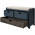 Nestfair Storage Bench Entryway Bench with Removable Basket and 2 Drawers
