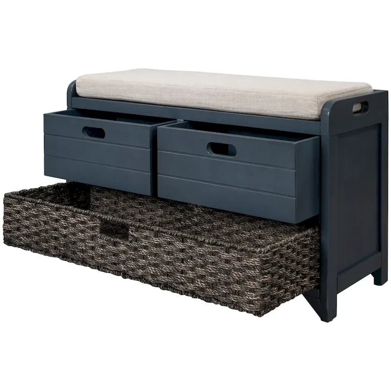 Nestfair Storage Bench Entryway Bench with Removable Basket and 2 Drawers