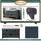 Nestfair Storage Bench Entryway Bench with Removable Basket and 2 Drawers