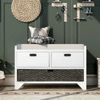Nestfair Storage Bench Entryway Bench with Removable Basket and 2 Drawers