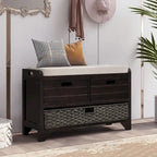 Nestfair Storage Bench Entryway Bench with Removable Basket and 2 Drawers