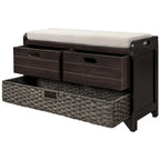 Nestfair Storage Bench Entryway Bench with Removable Basket and 2 Drawers