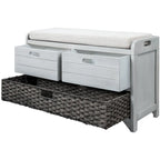Nestfair Storage Bench Entryway Bench with Removable Basket and 2 Drawers