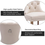 Dining Chairs Set of 6, Luxury Upholstered Velvet Kitchen Chairs Side Chair with Padded Seat Back and Solid Wood Legs - N/A