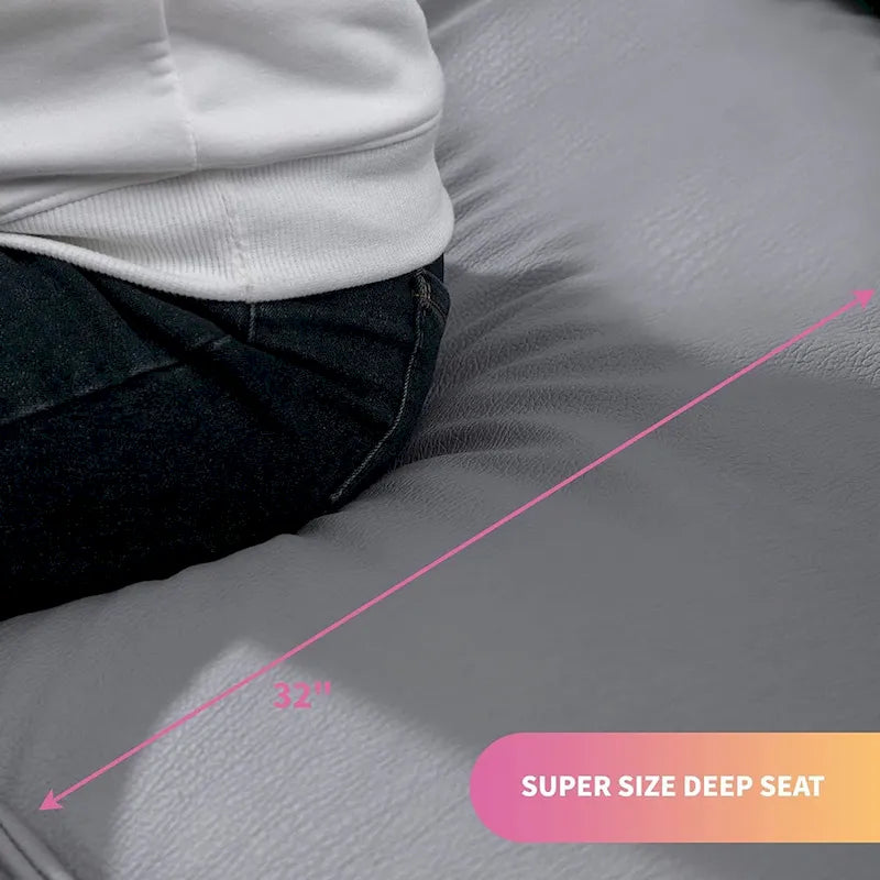 Mixoy Widened 4-Seater Upholstered Deep Seat Sofa,97 Italian Style Minimalist Sofa Couch with Elephant Ear Armrest,Throw Pillow