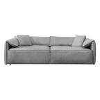 Mixoy Widened 4-Seater Upholstered Deep Seat Sofa,97 Italian Style Minimalist Sofa Couch with Elephant Ear Armrest,Throw Pillow