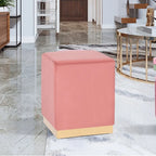 Adeco Ottoman Footrest Vanity Stool Gold Trim Footstool