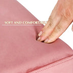 Adeco Ottoman Footrest Vanity Stool Gold Trim Footstool