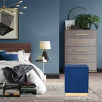 Adeco Ottoman Footrest Vanity Stool Gold Trim Footstool