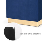 Adeco Ottoman Footrest Vanity Stool Gold Trim Footstool