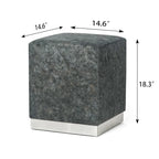 Adeco Ottoman Footrest Vanity Stool Gold Trim Footstool