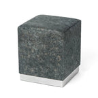 Adeco Ottoman Footrest Vanity Stool Gold Trim Footstool