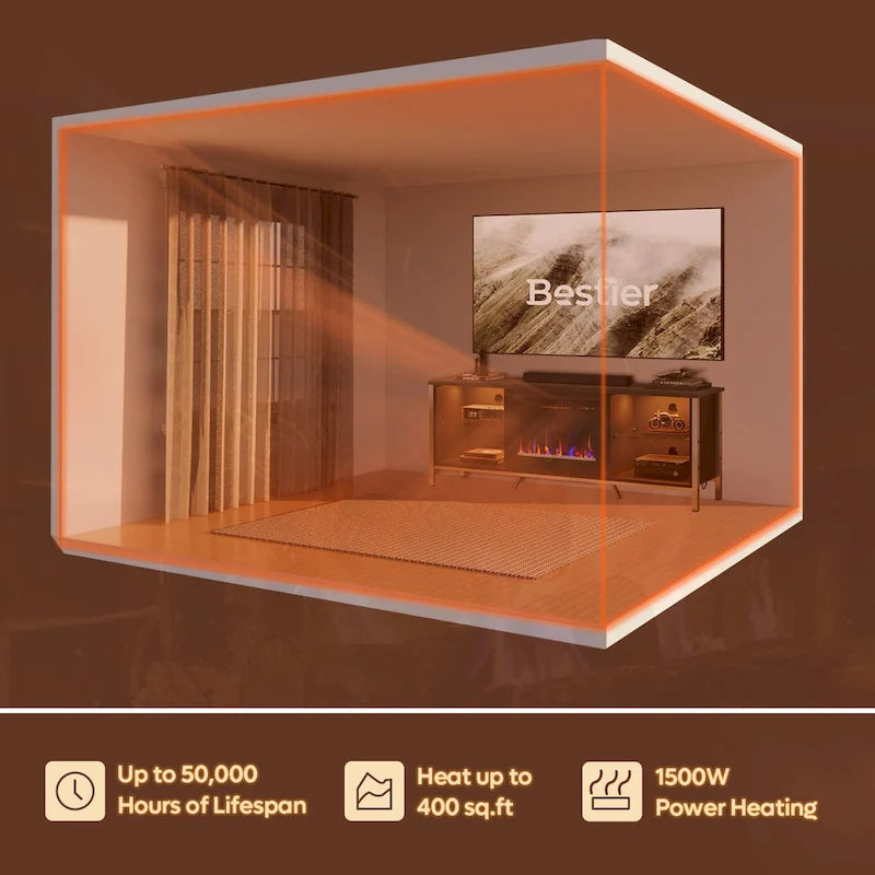 TV Stands with Fireplace for 75 inch TVs Gaming Entertainment Center TV Console - 71 inches