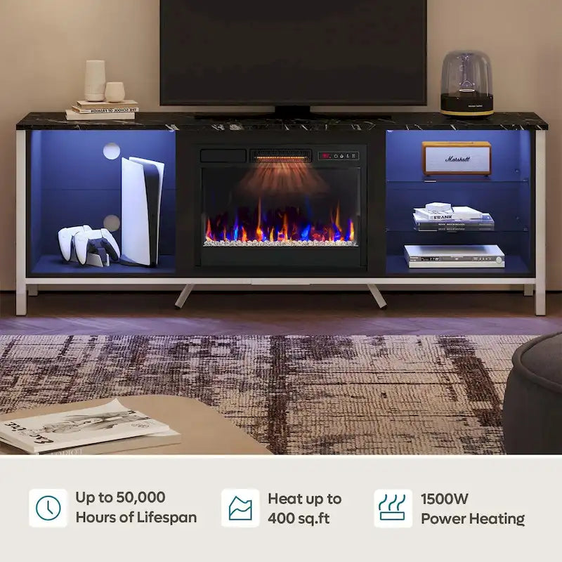 TV Stands with Fireplace for 75 inch TVs Gaming Entertainment Center TV Console - 71 inches