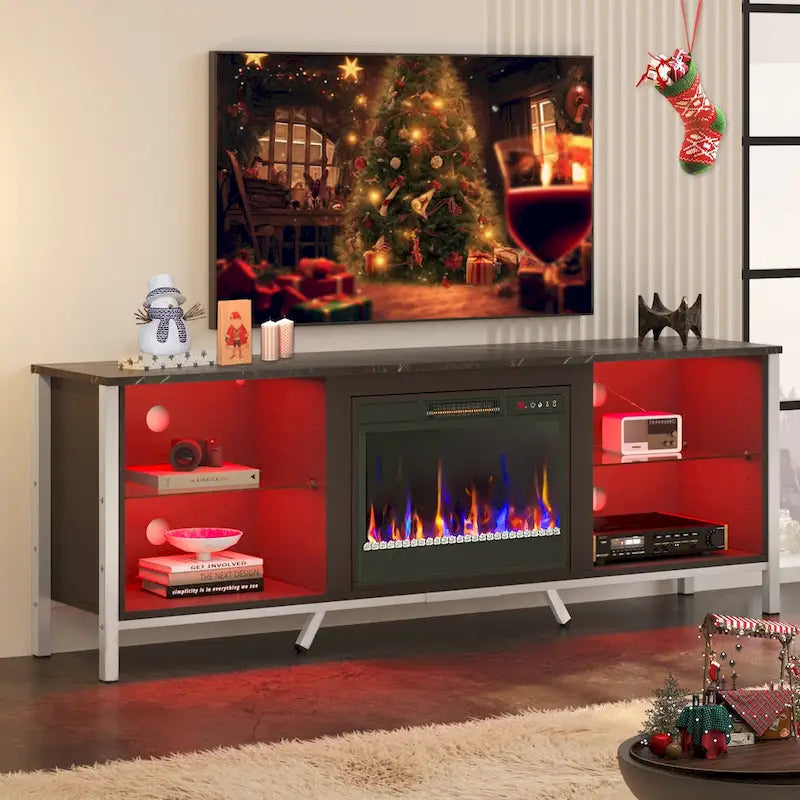 TV Stands with Fireplace for 75 inch TVs Gaming Entertainment Center TV Console - 71 inches