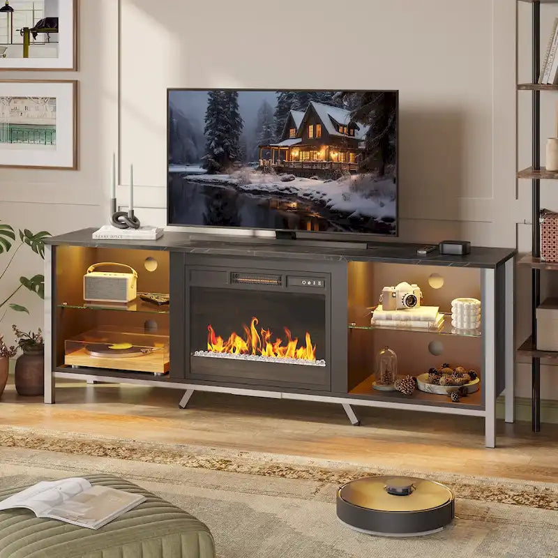 TV Stands with Fireplace for 75 inch TVs Gaming Entertainment Center TV Console - 71 inches