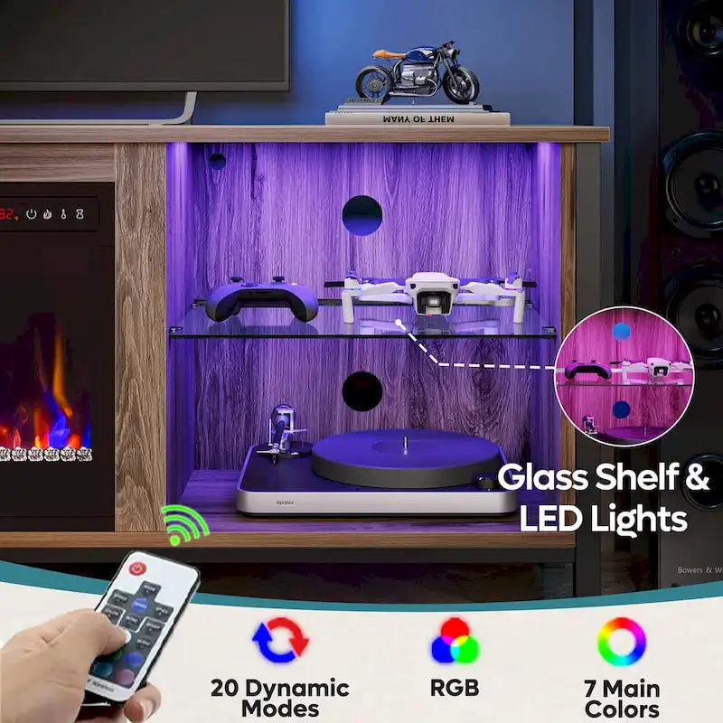 TV Stands with Fireplace for 75 inch TVs Gaming Entertainment Center TV Console - 71 inches