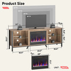 TV Stands with Fireplace for 75 inch TVs Gaming Entertainment Center TV Console - 71 inches