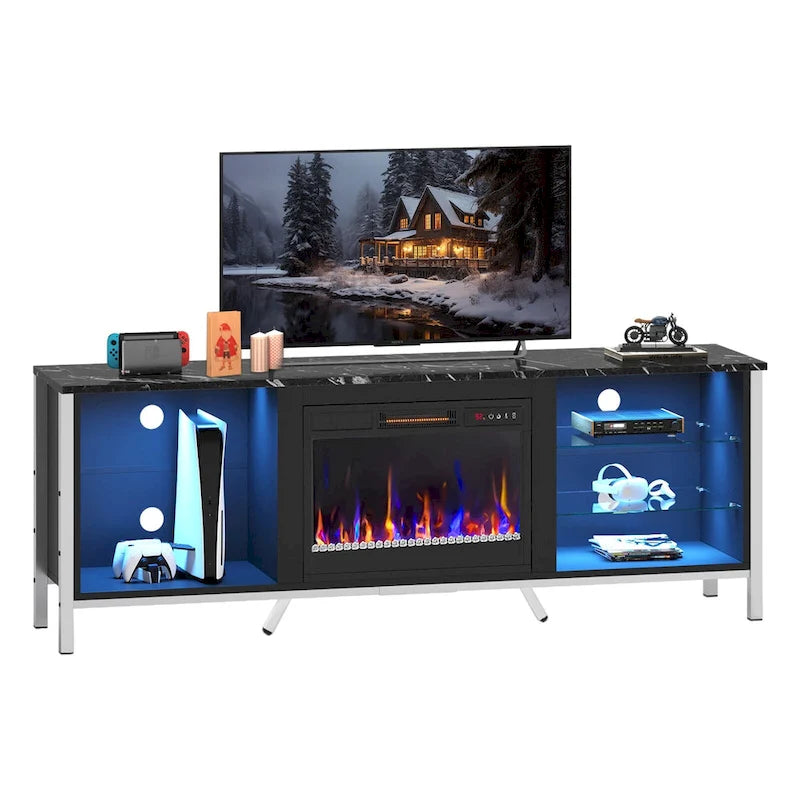 TV Stands with Fireplace for 75 inch TVs Gaming Entertainment Center TV Console - 71 inches