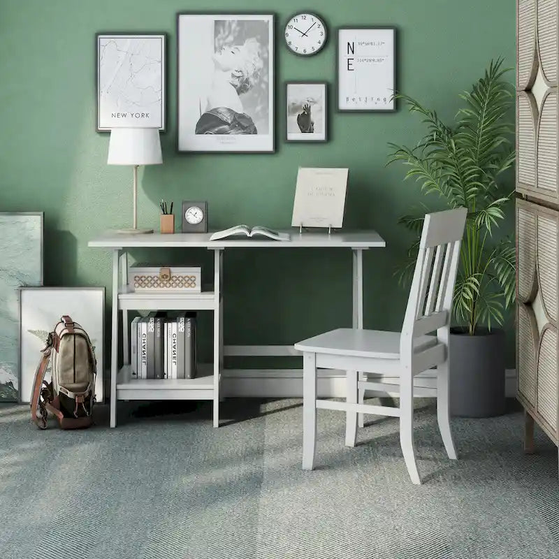 Oller Transitional 47-inch 2-Piece Glass Computer Desk with Chair by Furniture of America