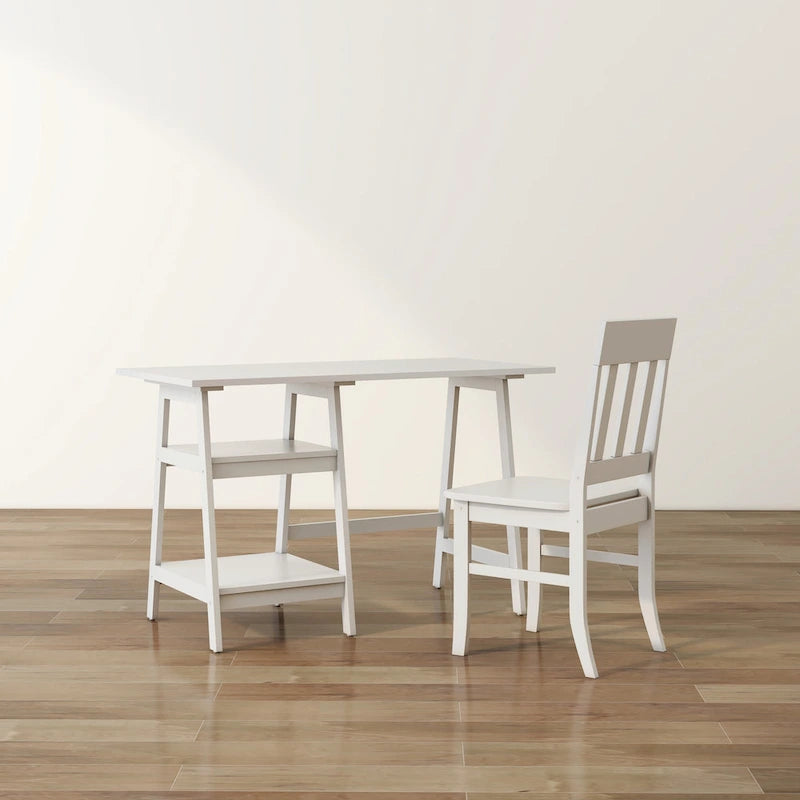 Oller Transitional 47-inch 2-Piece Glass Computer Desk with Chair by Furniture of America