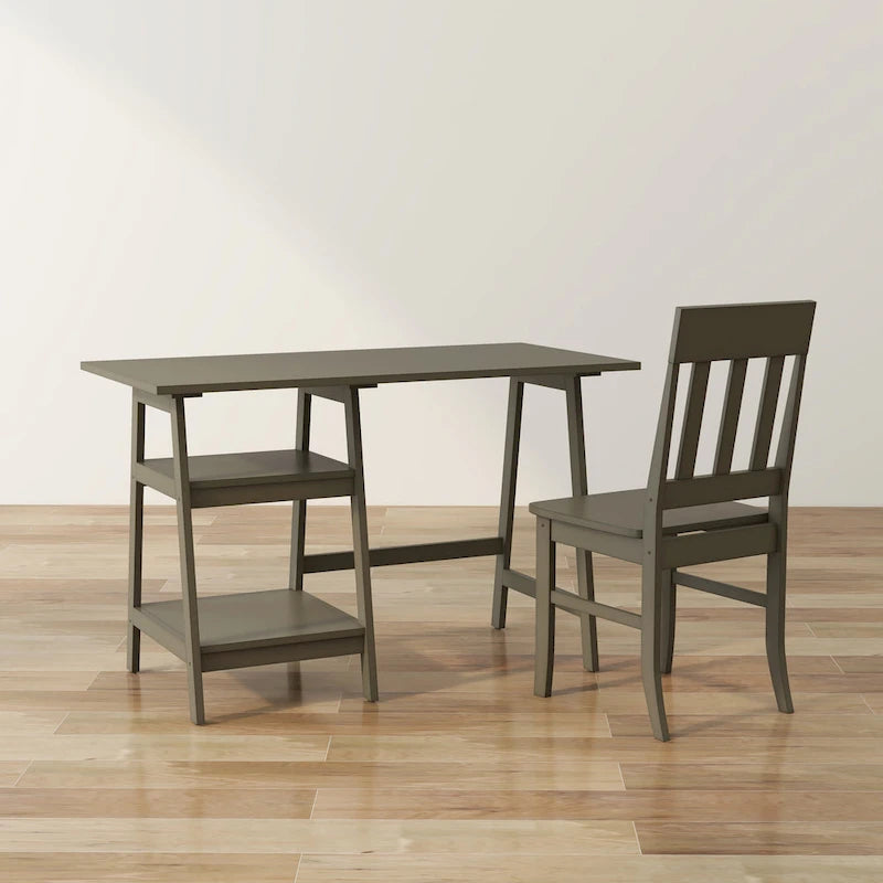 Oller Transitional 47-inch 2-Piece Glass Computer Desk with Chair by Furniture of America