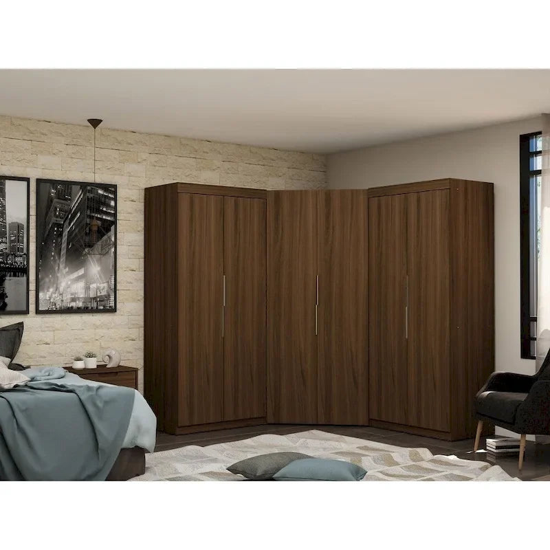 Mulberry Modern 3-sectional Wardrobe 4-drawer Corner Closet