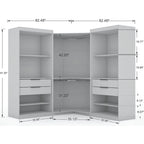 Mulberry Modern 3-sectional Wardrobe 4-drawer Corner Closet
