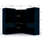 Mulberry Modern 3-sectional Wardrobe 4-drawer Corner Closet