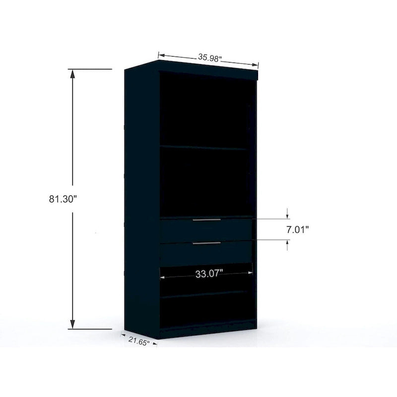 Mulberry Modern 3-sectional Wardrobe 4-drawer Corner Closet