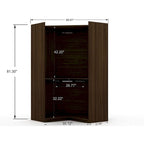Mulberry Modern 3-sectional Wardrobe 4-drawer Corner Closet