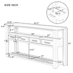 Long Entryway Console Sofa Table with Drawers, Farmhouse Wood Sofa Tables Console Table with 4 Drawers and 2 Shelves