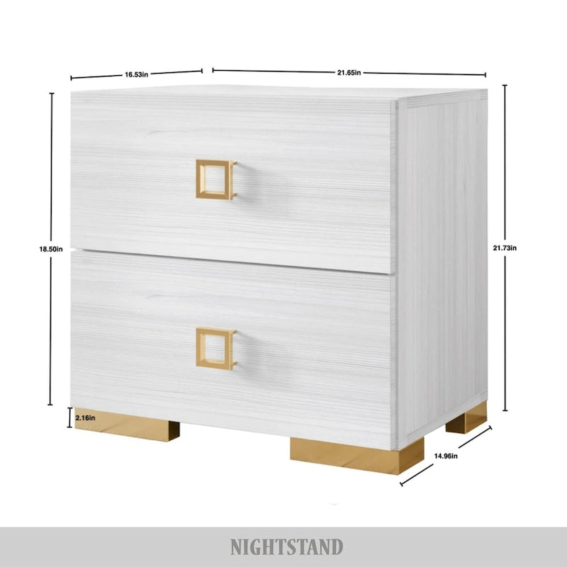 CraftPorch Modern Luxurious 2-Drawers Nightstand