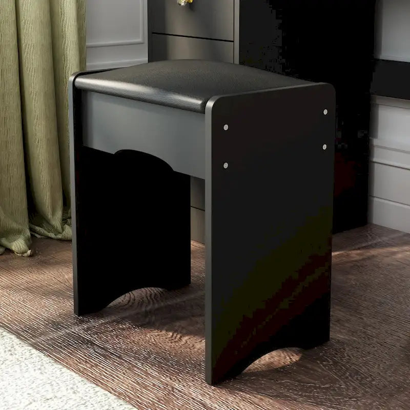 Timechee Makeup Vanity Set with Round Mirror, Drawers & Shelves - White - 31.5L x 15.7W x 52H