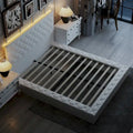 LED Queen/King Bed Frame with Tufted Headboard Bedroom Furniture