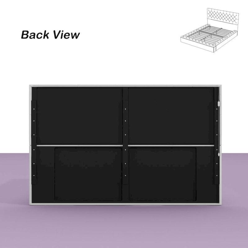 LED Queen/King Bed Frame with Tufted Headboard Bedroom Furniture