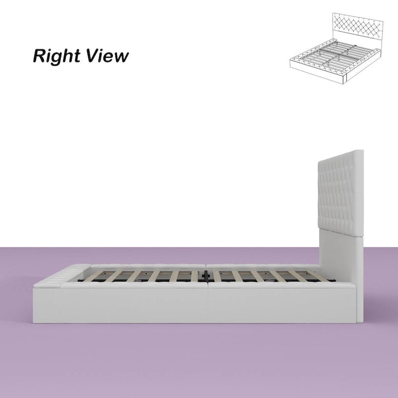 LED Queen/King Bed Frame with Tufted Headboard Bedroom Furniture