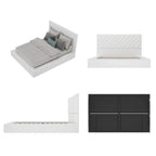 LED Queen/King Bed Frame with Tufted Headboard Bedroom Furniture