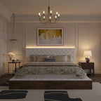 LED Queen/King Bed Frame with Tufted Headboard Bedroom Furniture