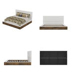 LED Queen/King Bed Frame with Tufted Headboard Bedroom Furniture