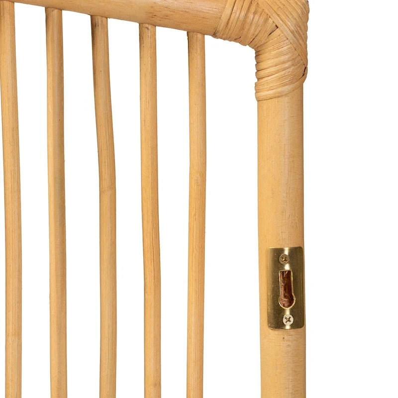 Malvina Modern Bohemian Natural Rattan Wall-mountable Headboard-Queen