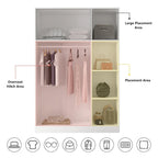 Timechee 47.2 Armoire Clothes Storage Solid Wood Handles Wardrobe White