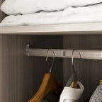 Timechee 47.2 Armoire Clothes Storage Solid Wood Handles Wardrobe White