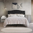 CraftPorch Classic Linen Button Tufted Upholstered Platform Bed